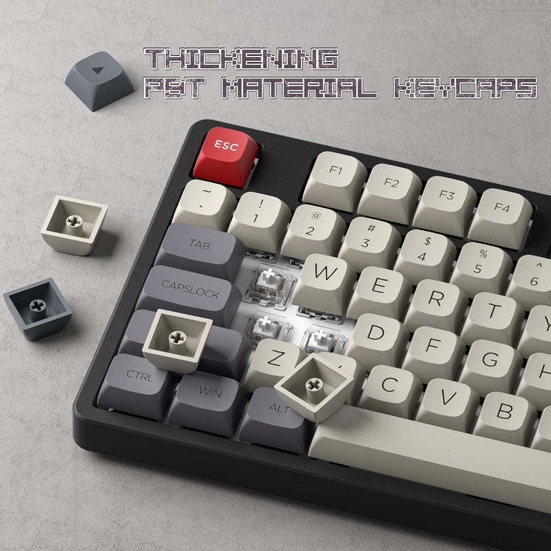 GMKWTL أغطية مفاتيح XDA PBT، مجموعة أغطية مفاتيح مخصصة لجهاز الألعاب الكلاسيكي، أغطية مفاتيح XVX للوحة مفاتيح 75% مع تقنية صب الصبغة مناسبة لمعظم مفاتيح Gateron Cherry MX للوحة المفاتيح الميكانيكية 65% 80% 100%. - Image 2